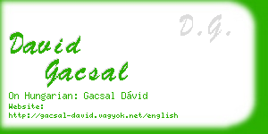 david gacsal business card