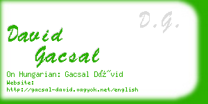 david gacsal business card